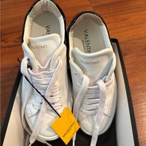 Valentino White and Black Casual Sneakers